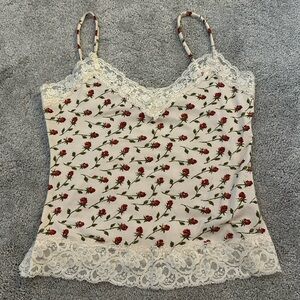 reformation floral lace tank top